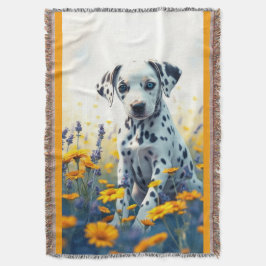 Dalmatiër in de bloemen deken