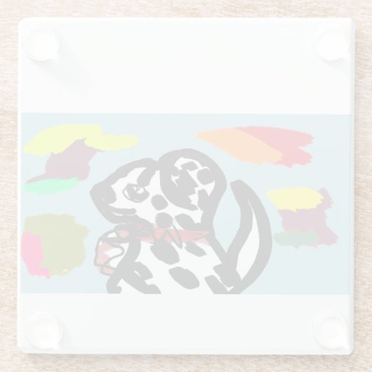 Dalmatiër in de herfst glazen onderzetter (Achterkant)