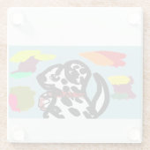 Dalmatiër in de herfst glazen onderzetter (Achterkant)