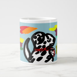 Dalmatiër in de herfst grote koffiekop