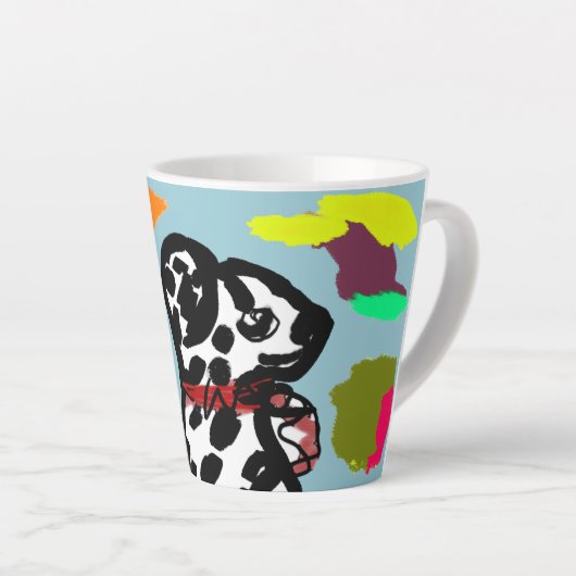 Dalmatiër in de herfst latte mok (Rechterhoek)