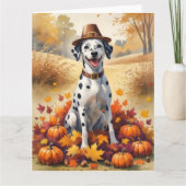 Dalmatiër in de herfst verlaat Thanksgiving kunst Kaart (Voorkant)