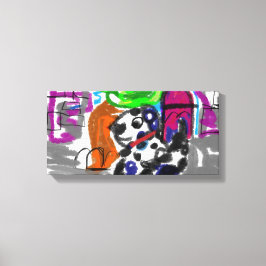 Dalmatiër in de stad canvas afdruk