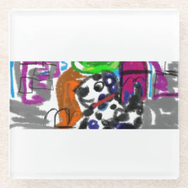 Dalmatiër in de stad glazen onderzetter