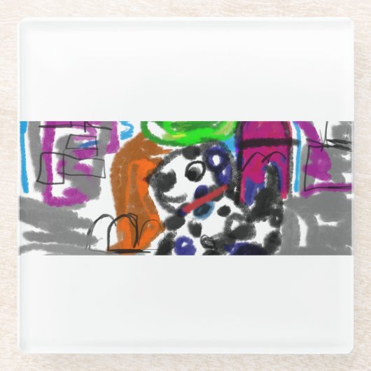 Dalmatiër in de stad glazen onderzetter (Voorkant)
