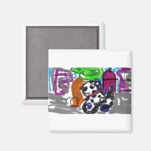 Dalmatiër in de stad magneet (Voorkant / Achterkant)