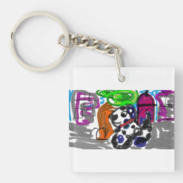 Dalmatiër in de stad sleutelhanger