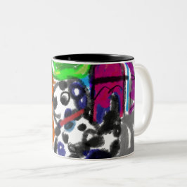 Dalmatiër in de stad tweekleurige koffiemok