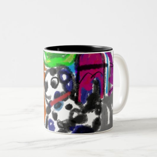 Dalmatiër in de stad tweekleurige koffiemok (Voorkant rechts)
