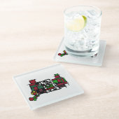 Dalmatiër in de winter glazen onderzetter (Schuin)