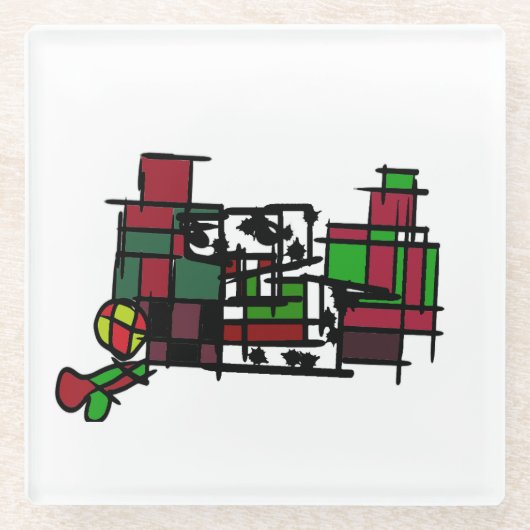 Dalmatiër in de winter glazen onderzetter (Voorkant)