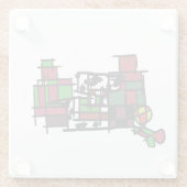 Dalmatiër in de winter glazen onderzetter (Achterkant)