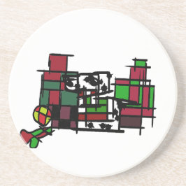 Dalmatiër in de winter zandsteen onderzetter