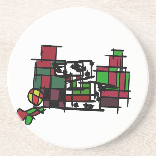 Dalmatiër in de winter zandsteen onderzetter (Voorkant)