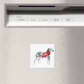 Dalmatiër in een rode sjaal magneet (Insitu (Vaatwasser))