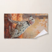 Dalmatiër in herfstbladeren Herfst inspireren Bad Handdoek (Handdoek)