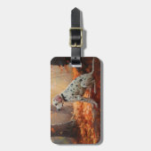 Dalmatiër in herfstbladeren Herfst inspireren Bagagelabel (Voorkant verticaal)