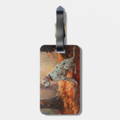 Dalmatiër in herfstbladeren Herfst inspireren Bagagelabel (Achterkant verticaal)