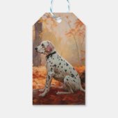 Dalmatiër in herfstbladeren Herfst inspireren Cadeaulabel (Achterkant)