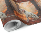 Dalmatiër in herfstbladeren Herfst inspireren Cadeaupapier (Rol Hoek)