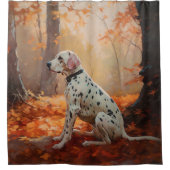 Dalmatiër in herfstbladeren Herfst inspireren Douchegordijn (Voorkant)