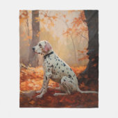 Dalmatiër in herfstbladeren Herfst inspireren Fleece Deken (Voorkant)