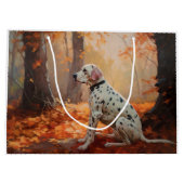 Dalmatiër in herfstbladeren Herfst inspireren Groot Cadeauzakje (Achterkant)