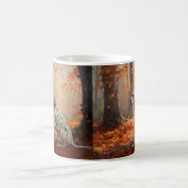 Dalmatiër in herfstbladeren Herfst inspireren Koffiemok (Center)