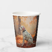 Dalmatiër in herfstbladeren Herfst inspireren Papieren Bekers (Achterkant)