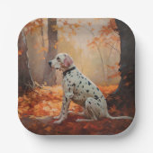 Dalmatiër in herfstbladeren Herfst inspireren Papieren Bordje (Voorkant)