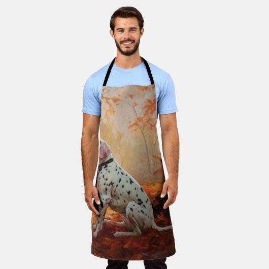 Dalmatiër in herfstbladeren Herfst inspireren Schort (Gedragen)