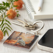 Dalmatiër in herfstbladeren Herfst inspireren Sleutelhanger (Voorkant Rechts)