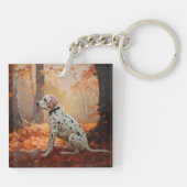 Dalmatiër in herfstbladeren Herfst inspireren Sleutelhanger (Achterkant)