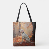 Dalmatiër in herfstbladeren Herfst inspireren Tote Bag (Achterkant)