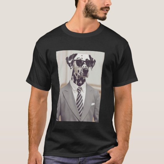 Dalmatiër in pak grappige hond t-shirt (Voorkant)