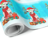 Dalmatiër in sneeuw met kerstcadeaus cadeaupapier (Rol Hoek)