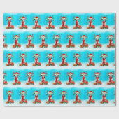 Dalmatiër in sneeuw met kerstcadeaus cadeaupapier (Vlak)