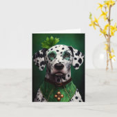 Dalmatiër in St. Patrick's Day-jurk Kaart (Gele Bloem)