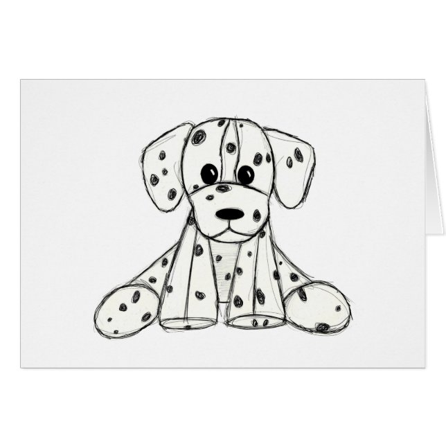 Dalmatiër knuffel hond tekening overzicht eenvoudi (Voorkant Horizontaal)