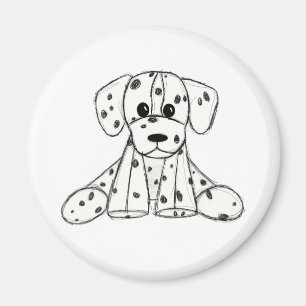 Dalmatiër knuffel hond tekening overzicht eenvoudi magneet