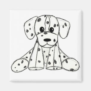 Dalmatiër knuffel hond tekening overzicht eenvoudi magneet