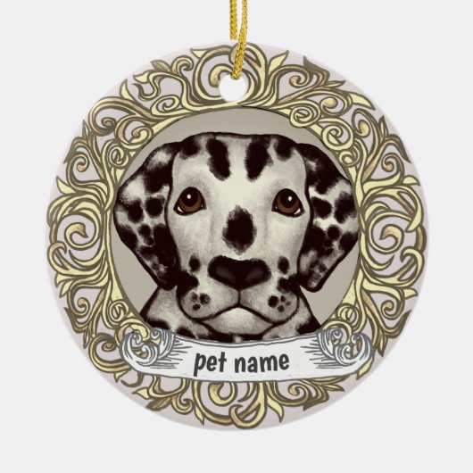Dalmatiër Loving Memory-sieraad Keramisch Ornament (Voorkant)