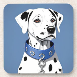 Dalmatiër met blauwe halsband bier onderzetter