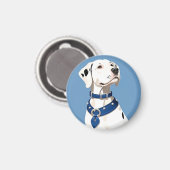 Dalmatiër Met Blauwe Halsband Magneet (Voorkant / Achterkant)