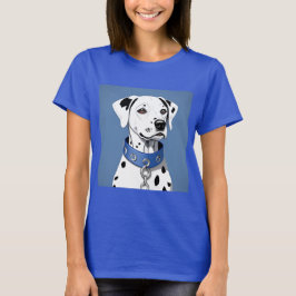 Dalmatiër met blauwe halsband t-shirt