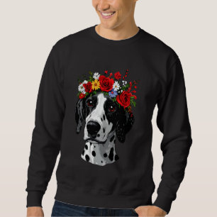 Dalmatiër met bloemenkroon trui