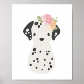 Dalmatiër met Bloemenkroonkwekerij Kinder Poster (Voorkant)