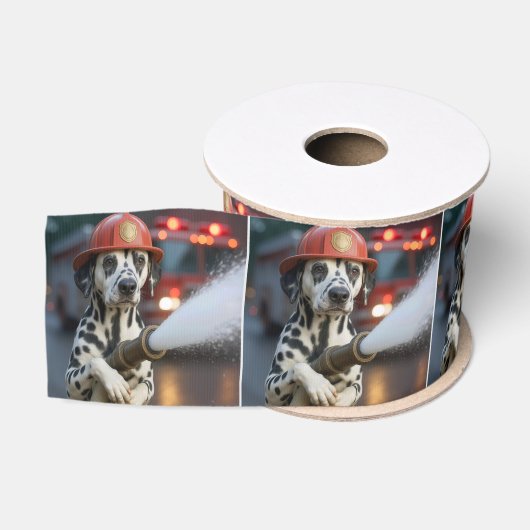 Dalmatiër met brandslang grosgrain lint (Spoel)