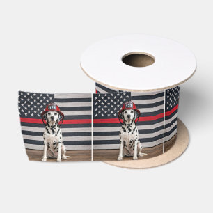 Dalmatiër met brandweerhelm satijnen lint