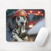 Dalmatiër Met een Brandslang Muismat (Met muis)